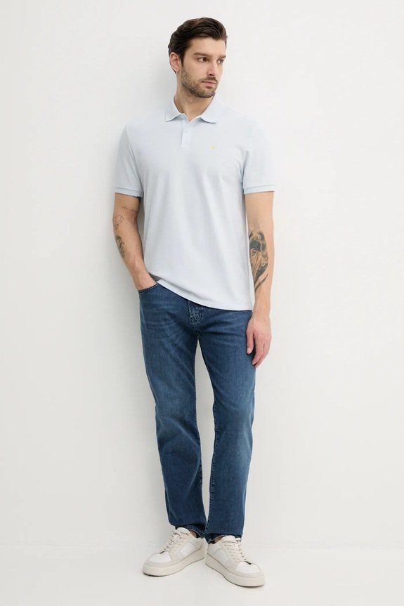 Calvin Klein Jeans polo męskie bawełniane LV040EM269 niebieski SS26