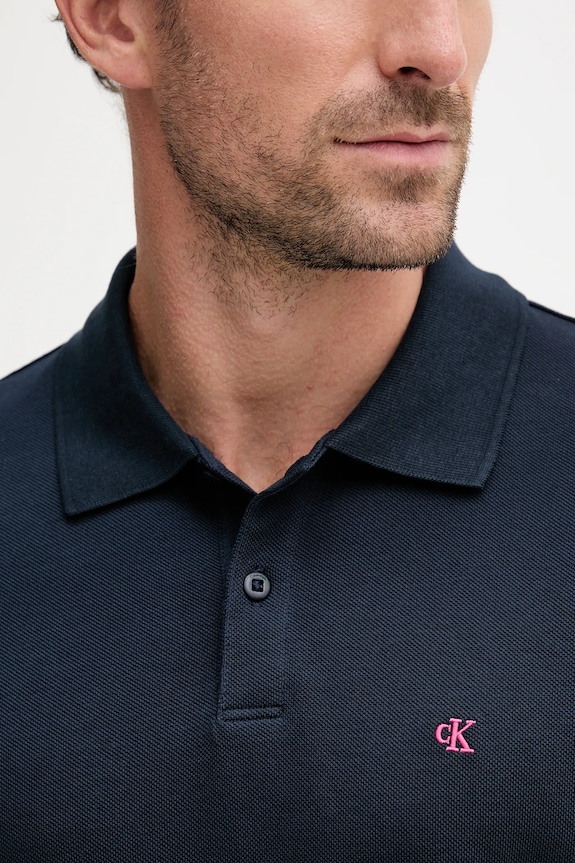 Calvin Klein Jeans polo pánské bavlněné námořnická modř LV040EM269
