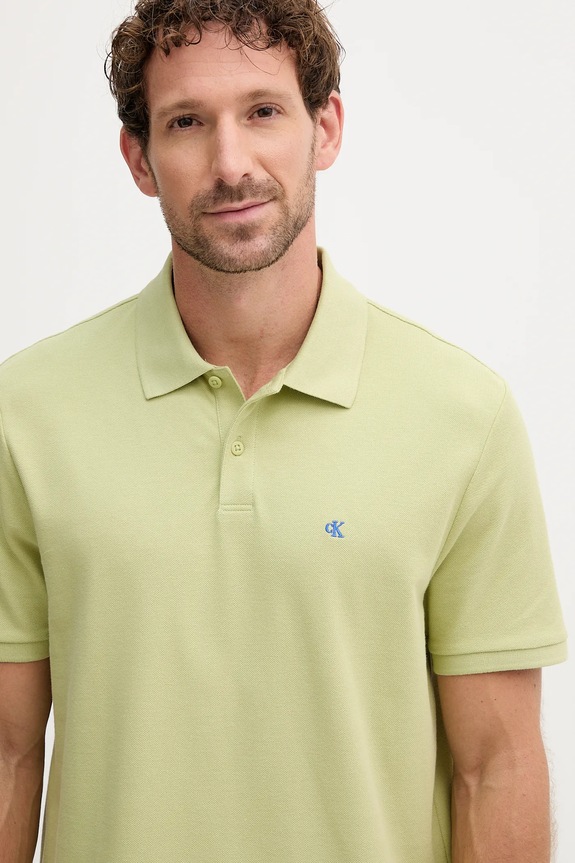 Îmbrăcăminte Calvin Klein Jeans polo bărbătesc din bumbac LV040EM269 verde