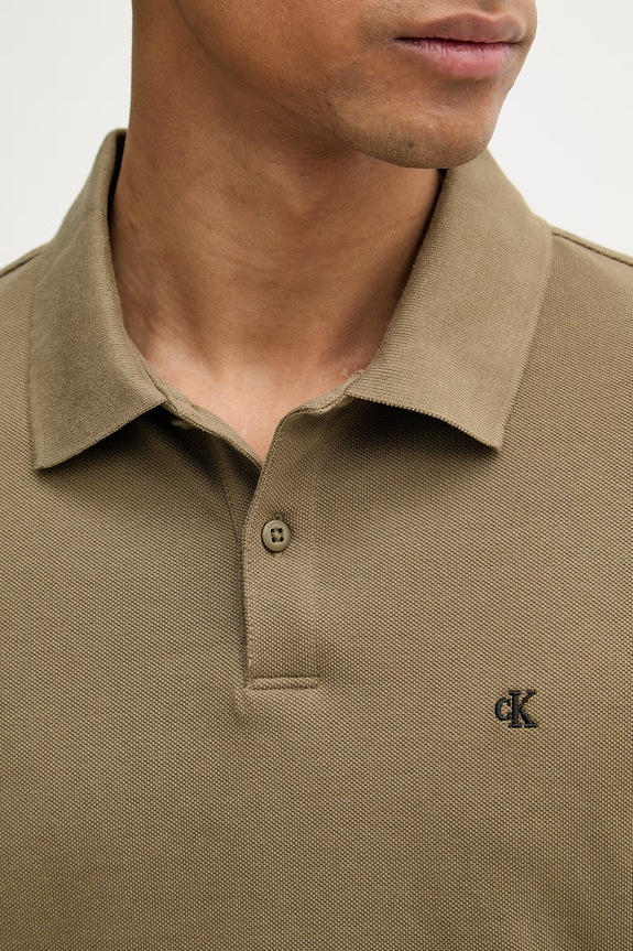 Calvin Klein Jeans polo pánské bavlněné LV040EM269 zelená