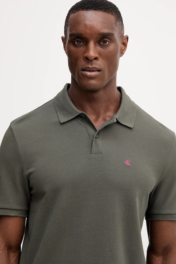Calvin Klein Jeans Πόλο Ανδρικό βαμβακερό γκρί LV040EM269