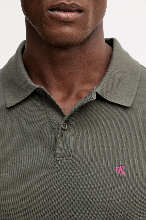 Calvin Klein Jeans Πόλο Ανδρικό βαμβακερό LV040EM269 γκρί