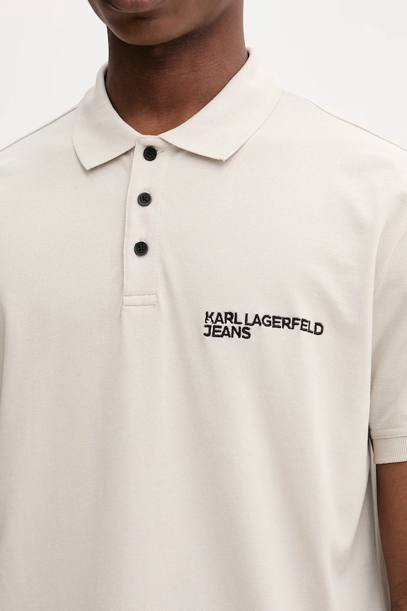 Karl Lagerfeld Jeans поло чоловіче бавовняне A2M17094 бежевий