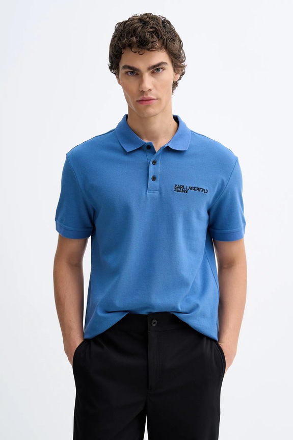 Karl Lagerfeld Jeans polo pentru bărbați din bumbac relaxed albastru A2M17094