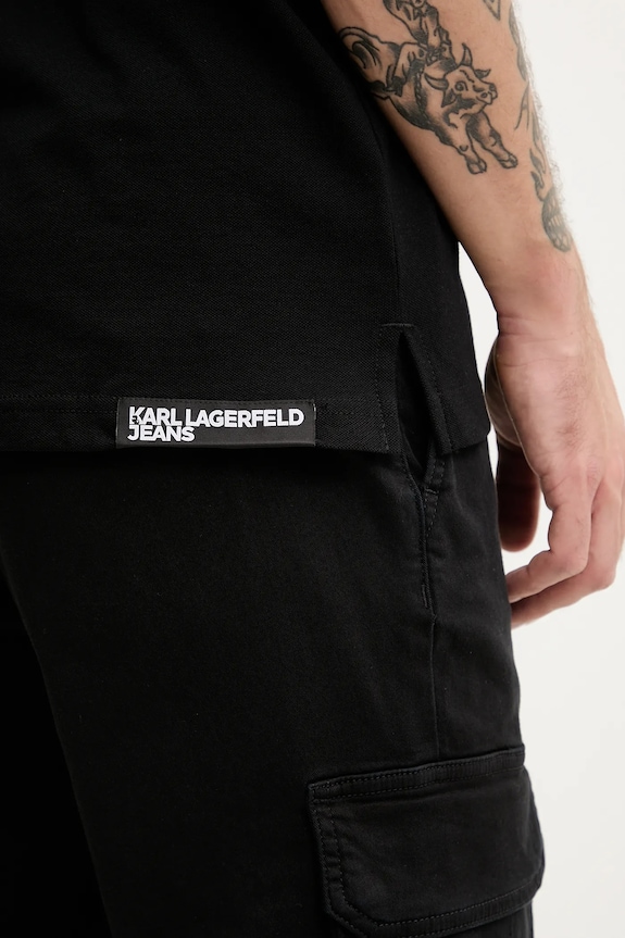 Karl Lagerfeld Jeans поло чоловіче бавовняне A2M17094 чорний