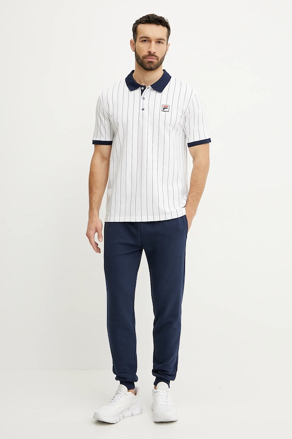 Βαμβακερό μπλουζάκι πόλο Fila Linter FAM0923 λευκό SS25