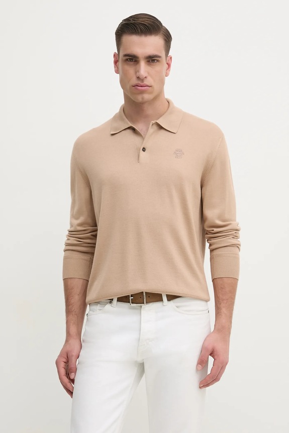 Bally sweter wełniany wełna beżowy MKN05B