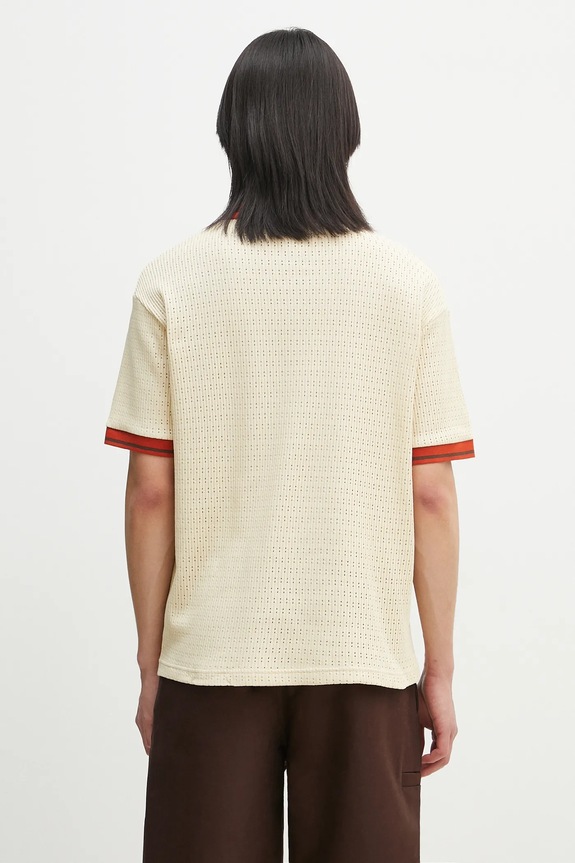 Clothing Drôle de Monsieur cotton polo shirt Le Polo Ajoure G.PL143.CO193.LBG beige