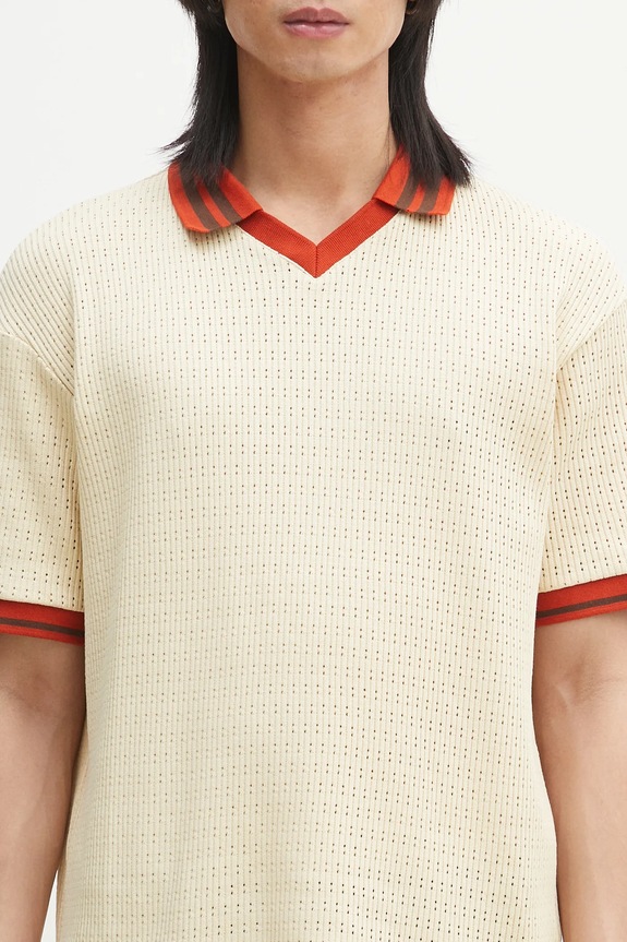 Drôle de Monsieur cotton polo shirt Le Polo Ajoure beige G.PL143.CO193.LBG