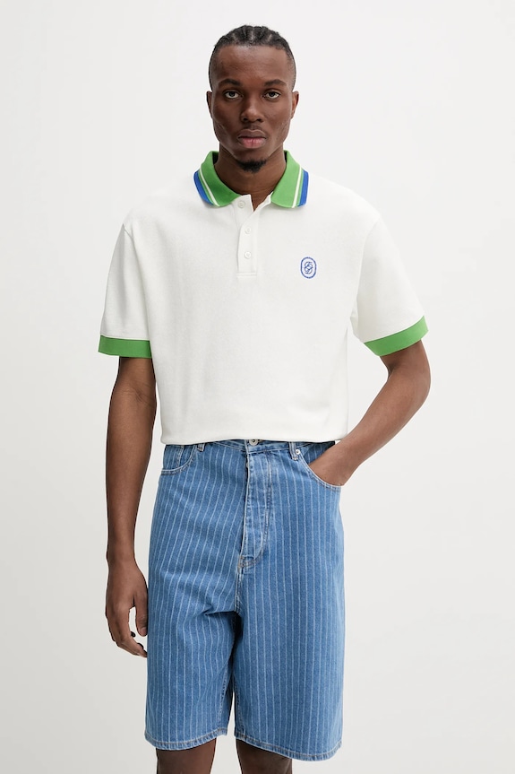 Drôle de Monsieur polo de bumbac Le Polo Pique Tresse relaxed alb G.PL152.CO162.OW