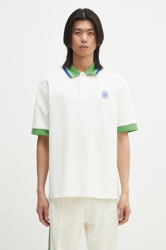 Drôle de Monsieur polo bawełniane Le Polo Pique Tresse gładkie biały G.PL152.CO162.OW