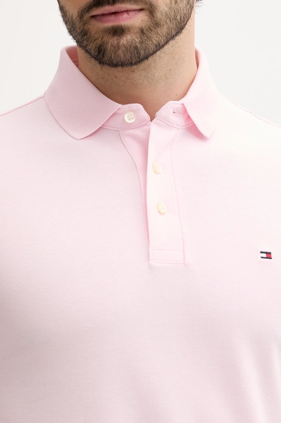 Tommy Hilfiger polo tričko bavlnené s elastanom ružová MW0MW17771.