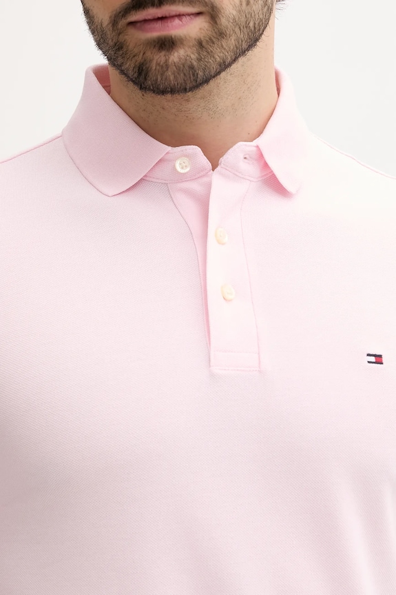 Tommy Hilfiger polo tričko bavlnené s elastanom ružová MW0MW17771.