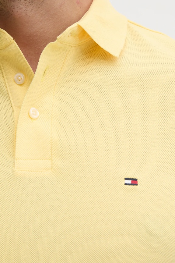 Tommy Hilfiger polo bawełniane z elastanem MW0MW17771. żółty