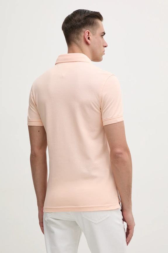 Odzież Tommy Hilfiger polo bawełniane z elastanem MW0MW17771. pomarańczowy