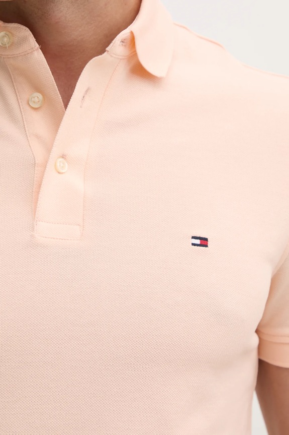 Tommy Hilfiger polo bawełniane z elastanem MW0MW17771. pomarańczowy