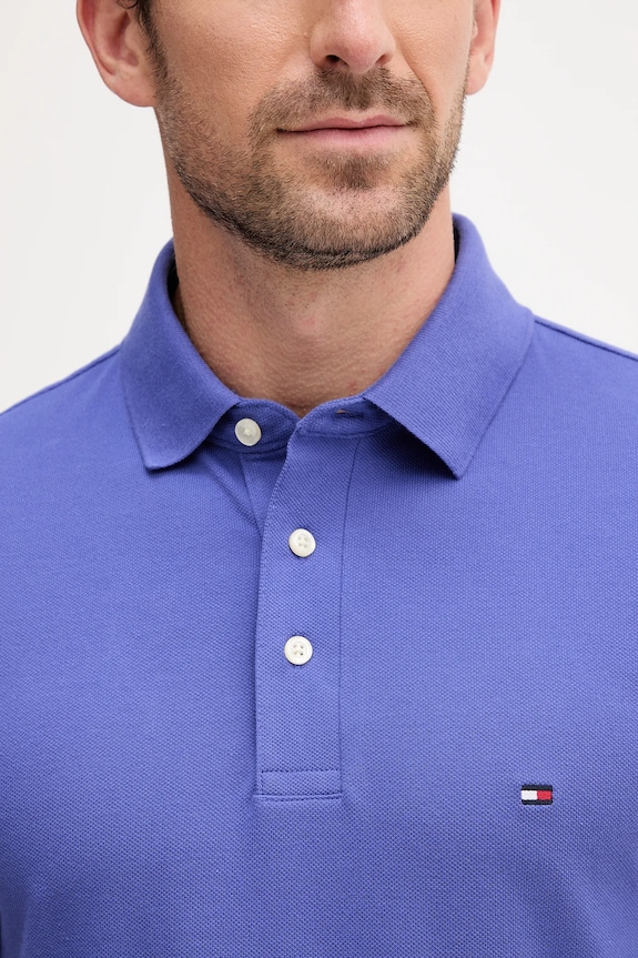 Tommy Hilfiger polo bawełniane z elastanem fioletowy MW0MW17771.
