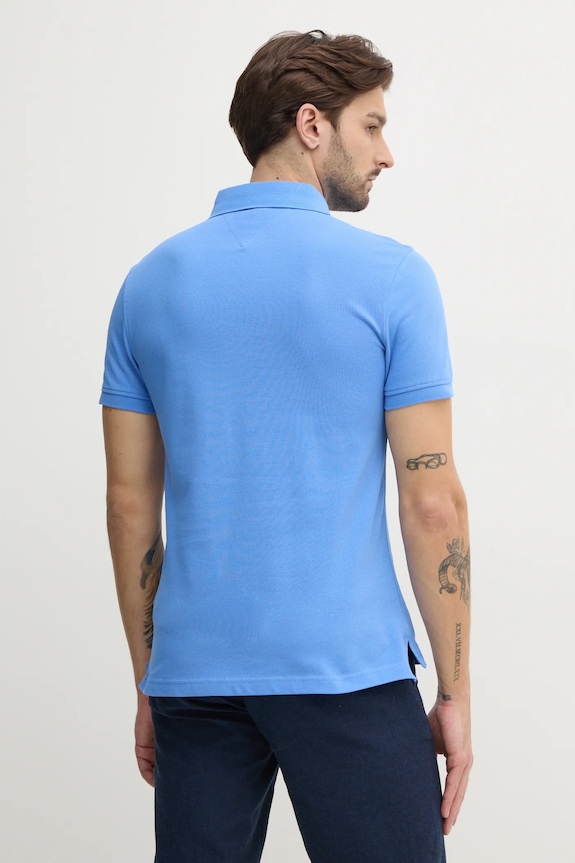 Odzież Tommy Hilfiger polo bawełniane z elastanem MW0MW17771. fioletowy