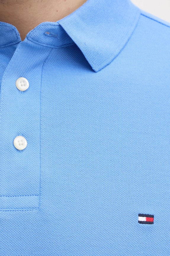 Tommy Hilfiger polo bawełniane z elastanem MW0MW17771. fioletowy