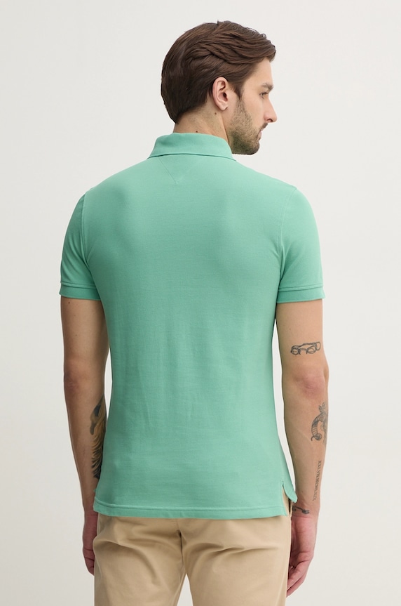 Odzież Tommy Hilfiger polo bawełniane z elastanem MW0MW17771. zielony