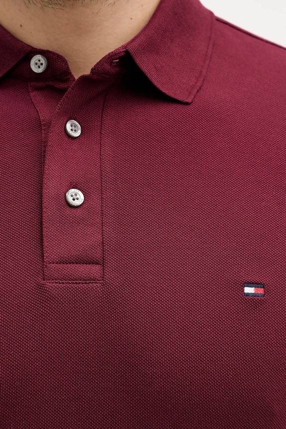 Tommy Hilfiger πόλο βαμβάκι με ελαστάν MW0MW17771. μπορντό