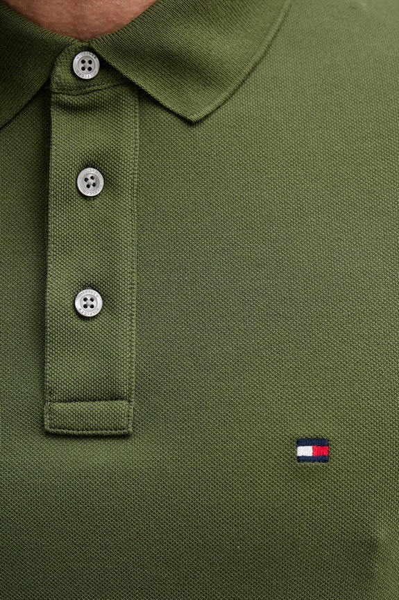 Tommy Hilfiger polo bawełniane z elastanem MW0MW17771. zielony