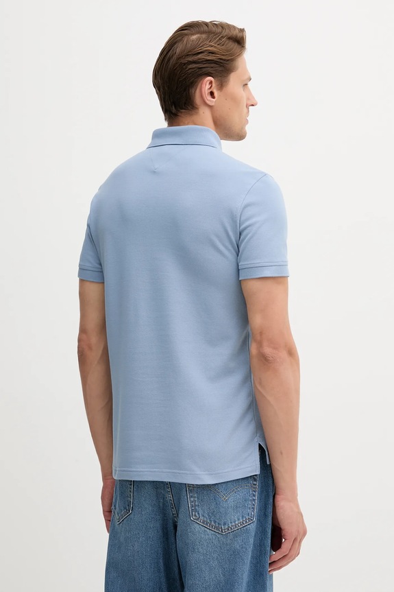 Tommy Hilfiger polo bawełniane z elastanem MW0MW17771. niebieski SS26