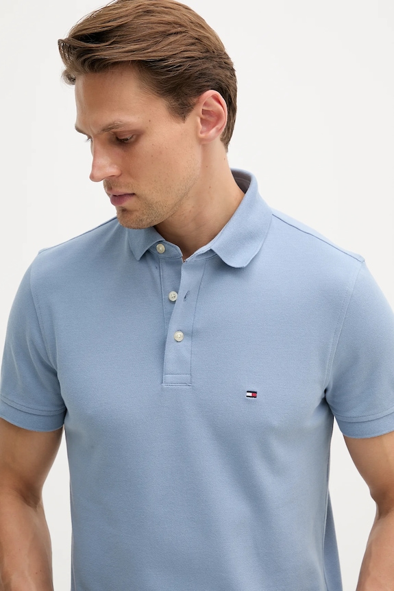 Odzież Tommy Hilfiger polo bawełniane z elastanem MW0MW17771. niebieski