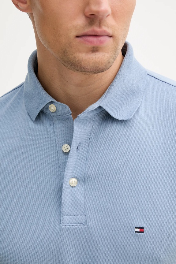 Tommy Hilfiger polo bawełniane z elastanem niebieski MW0MW17771.