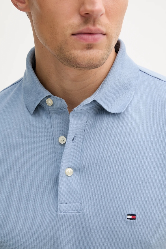 Tommy Hilfiger polo bawełniane z elastanem niebieski MW0MW17771.