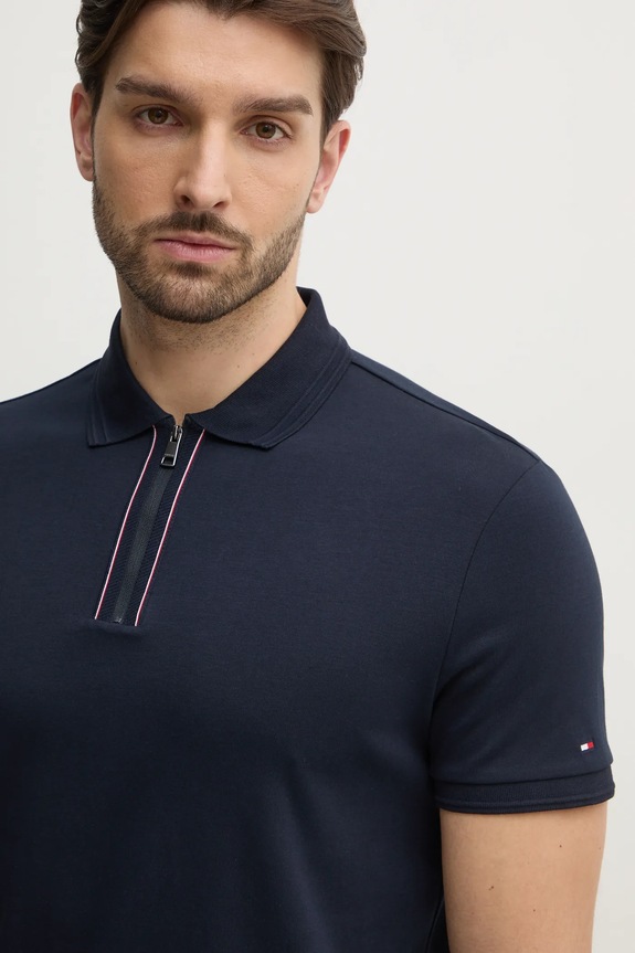 Tommy Hilfiger polo de bumbac regular bleumarin MW0MW38487
