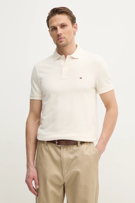 Tommy Hilfiger tricou polo regular bej MW0MW38951