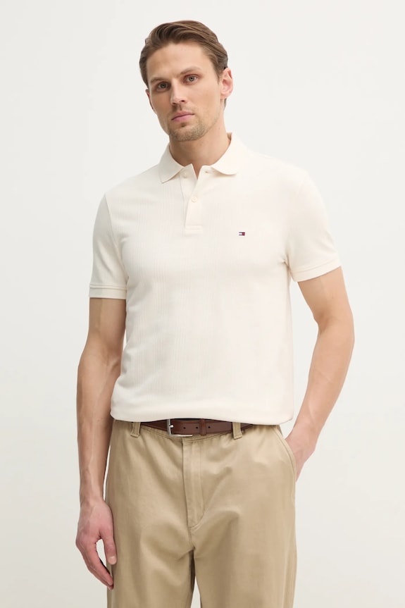 Tommy Hilfiger tricou polo regular bej MW0MW38951