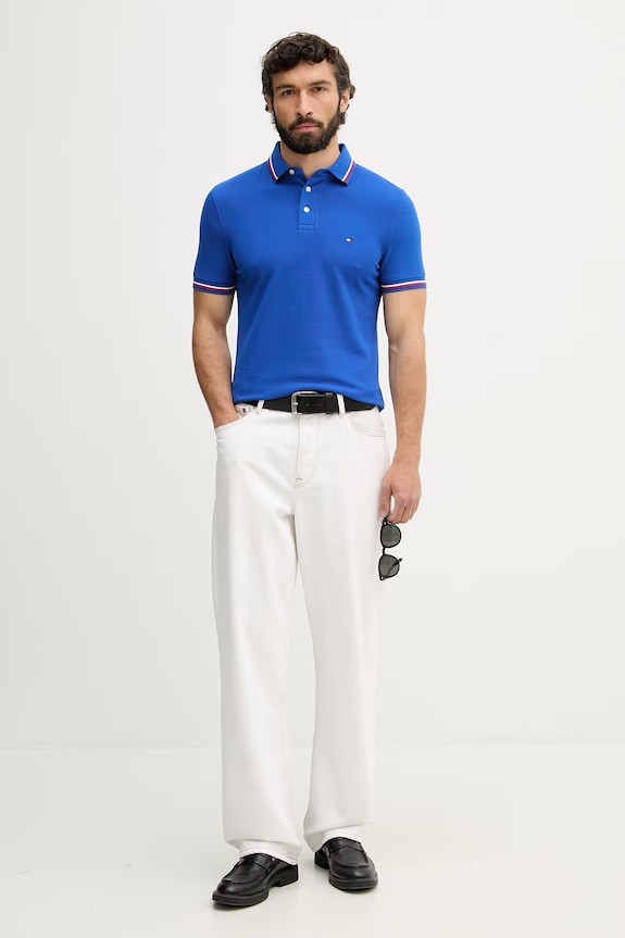Tommy Hilfiger tričko pánské bavlněné MW0MW39993 modrá SS26