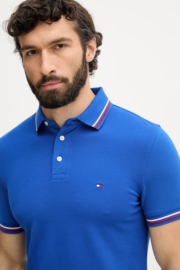 Tommy Hilfiger tricou bărbați de bumbac albastru MW0MW39993