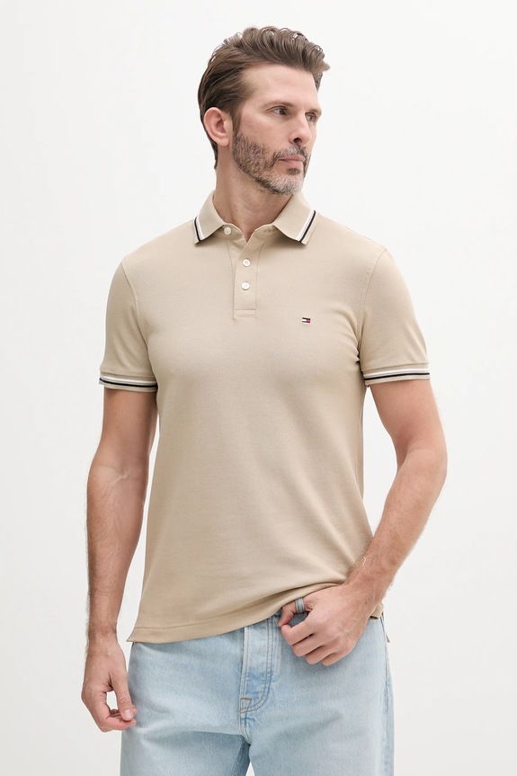 Tommy Hilfiger majica muška pamučna Planet friendly bež MW0MW39993