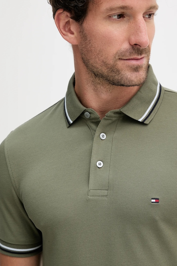 Ρούχα Tommy Hilfiger t-shirt Ανδρικό βαμβακερό MW0MW39993 πράσινο