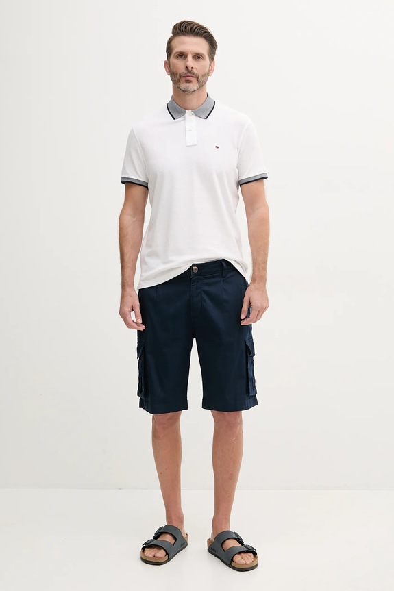 Tommy Hilfiger polo muški s dodatkom lana MW0MW33140 bijela SS26