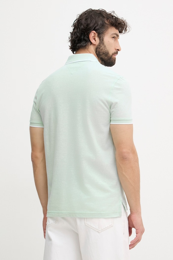 Îmbrăcăminte Tommy Hilfiger polo masculin cu amestec de in MW0MW33140 turcoaz