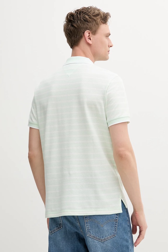 Tommy Hilfiger polo tričko pánske s prímesou ľanu MW0MW33140 zelená SS26