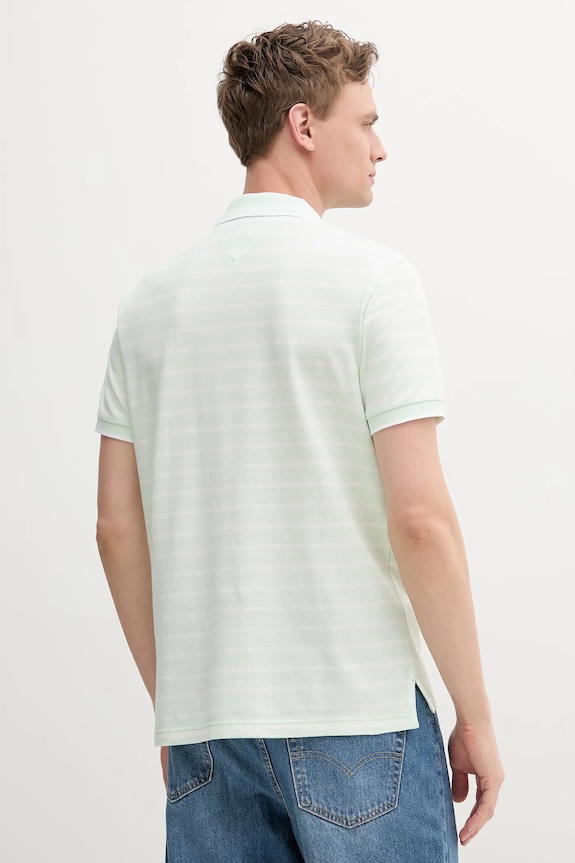 Tommy Hilfiger polo tričko pánske s prímesou ľanu MW0MW33140 zelená SS26