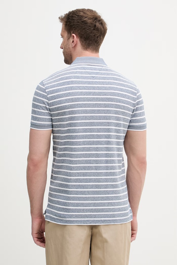 Oblečenie Tommy Hilfiger polo tričko pánske s prímesou ľanu MW0MW33140 modrá