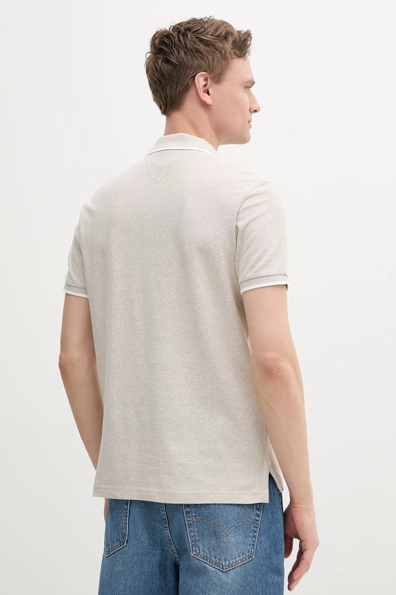 Tommy Hilfiger polo męskie z dodatkiem lnu MW0MW33140 beżowy SS26