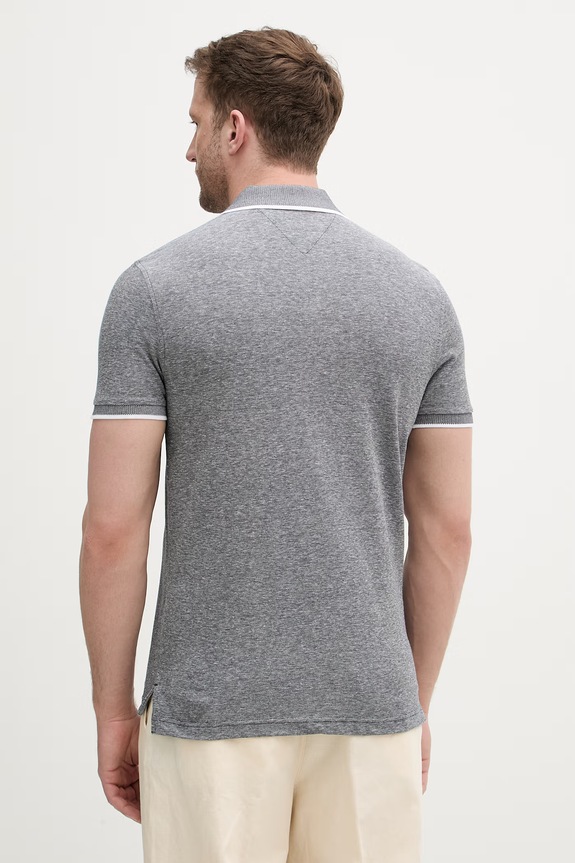 Îmbrăcăminte Tommy Hilfiger polo bărbătesc cu amestec de in MW0MW33140 negru