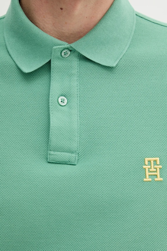 Βαμβακερό μπλουζάκι πόλο Tommy Hilfiger πράσινο MW0MW33167