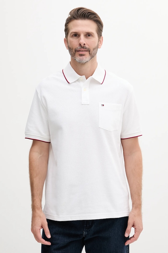 Tommy Hilfiger polo in cotone semplice bianco MW0MW38457