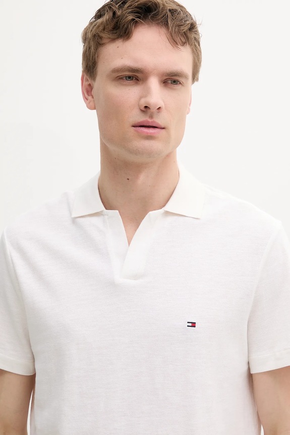 Îmbrăcăminte Tommy Hilfiger polo masculin din bumbac MW0MW38482 bej