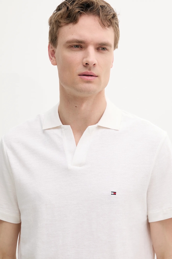 Îmbrăcăminte Tommy Hilfiger polo masculin din bumbac MW0MW38482 bej
