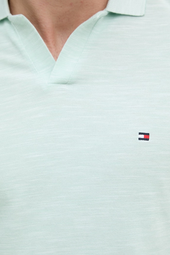 Tommy Hilfiger polo tričko pánske bavlnené MW0MW38482 tyrkysová