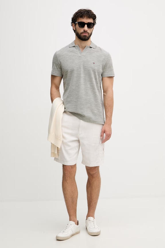 Tommy Hilfiger polo bărbătesc din bumbac MW0MW38482 verde SS26